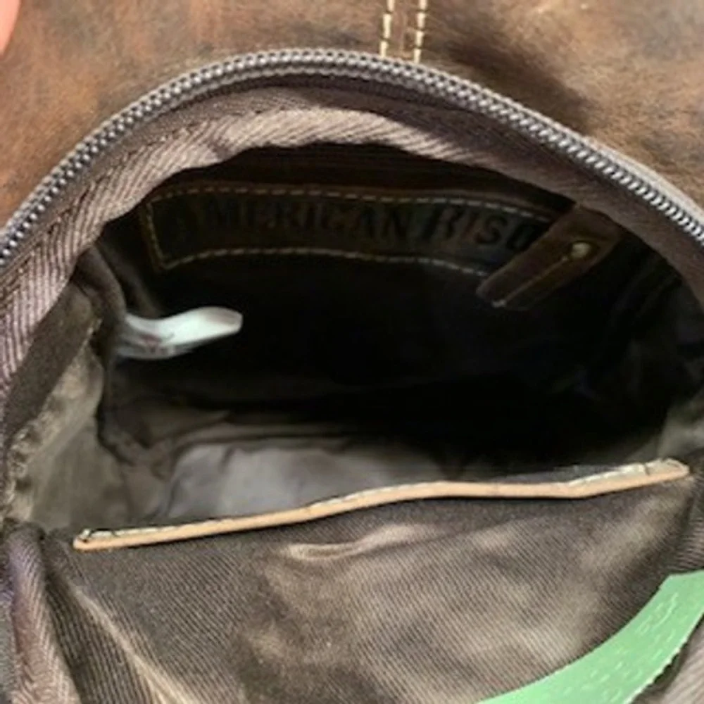American Bison Brown Genuine Leather Sling Bag Crossbody Backpack ABBG 41-25211